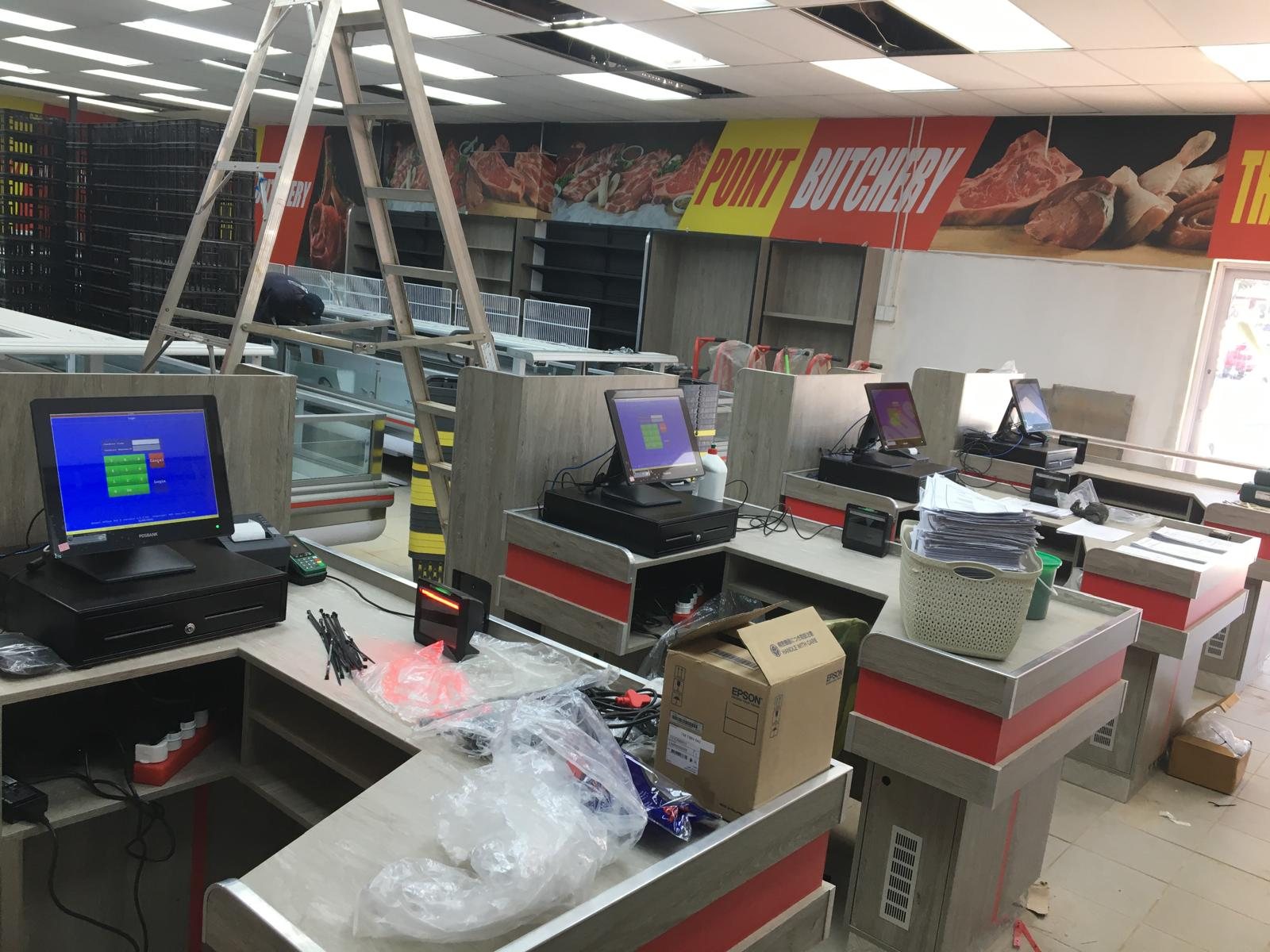 Retail till points being commissioned in a South African store